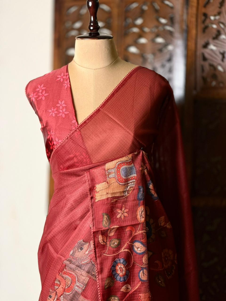 Maroon Soft kotta saree - PBR35A