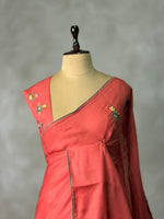 Tusser hand worked saree- PBR36A