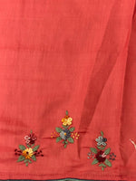 Tusser hand worked saree- PBR36A