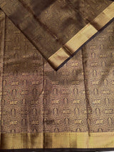 Brown semi Kanchipuram saree- PBRIDE48X