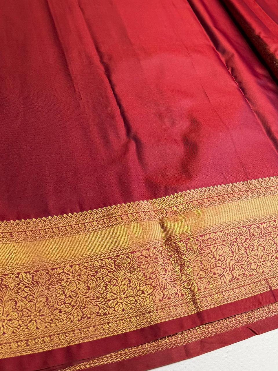 Maroon semi Kanchipuram saree- PBRIDE48Y