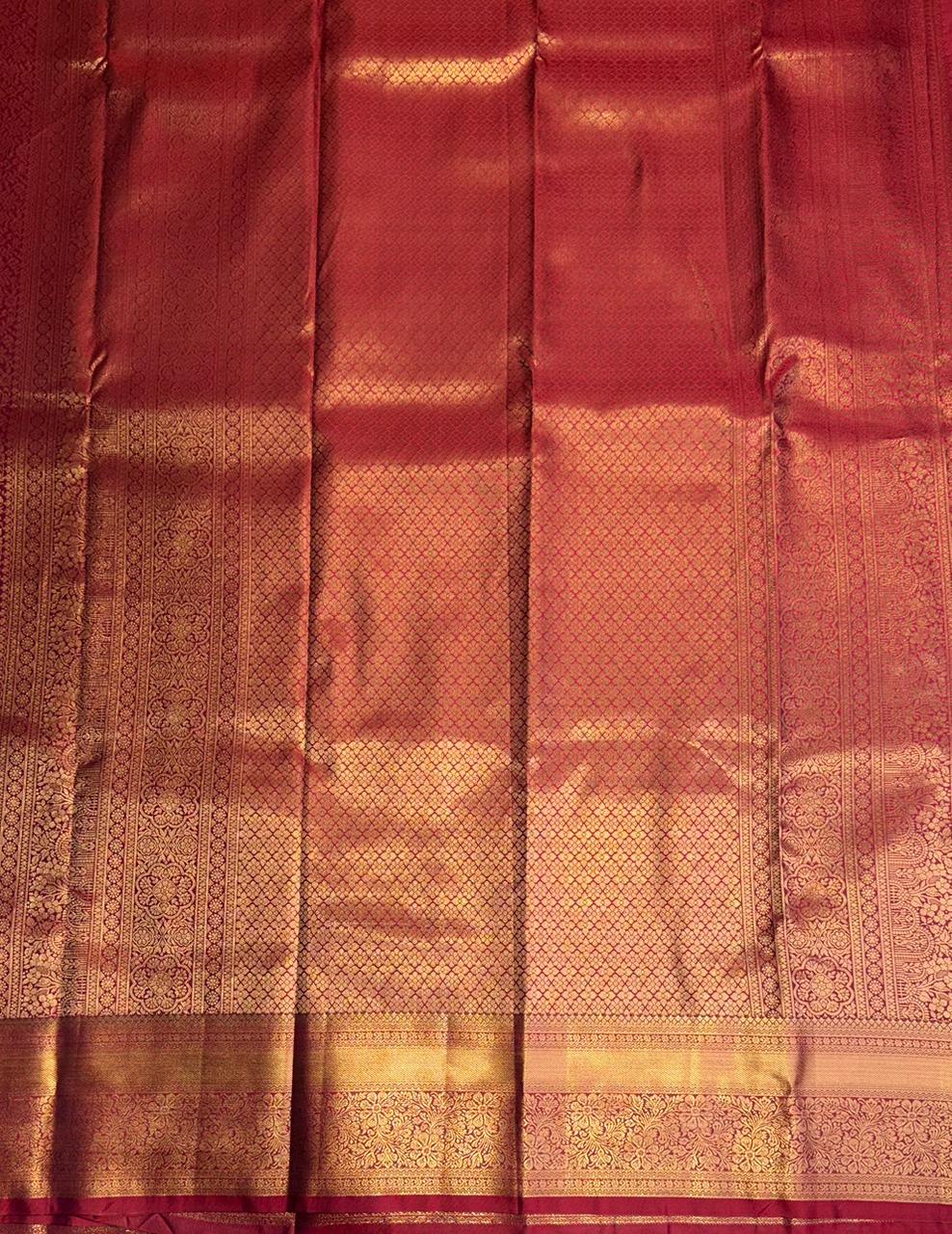 Maroon semi Kanchipuram saree- PBRIDE48Y