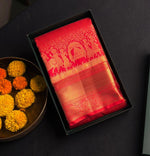 Red semi Kanchipuram saree- PBRIDE48ZA