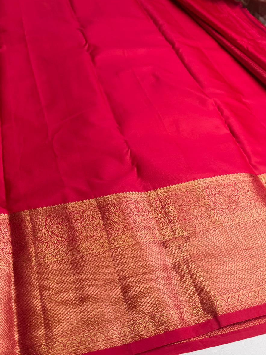 Red semi Kanchipuram saree- PBRIDE48ZC
