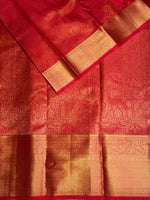 Red semi Kanchipuram saree- PBRIDE48ZC