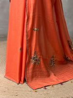 Tusser hand worked saree- PBR36C