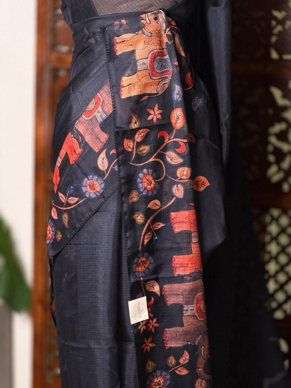 Black Soft kotta saree - PBR35C