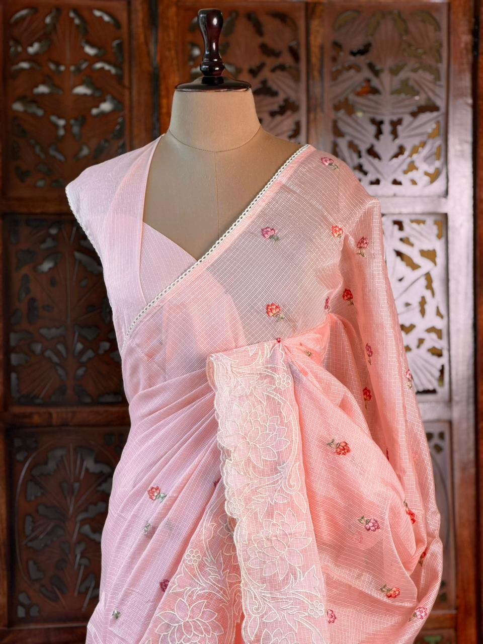 Peach soft Kotta saree- PBR33S2