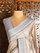 Sandal soft Tusser Silk saree- PBR33T10