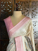 Sandal soft Tusser Silk saree- PBR33T11