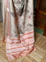 Sandal soft Tusser Silk saree- PBR33T12