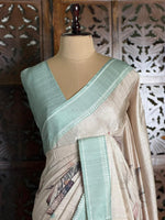 Sandal soft Tusser Silk saree- PBR33T13