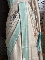 Sandal soft Tusser Silk saree- PBR33T13