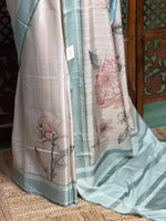 Sandal soft Tusser Silk saree- PBR33T13