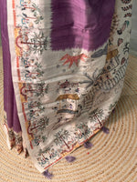 Mauve shade Tusser Silk saree- PBR33T5