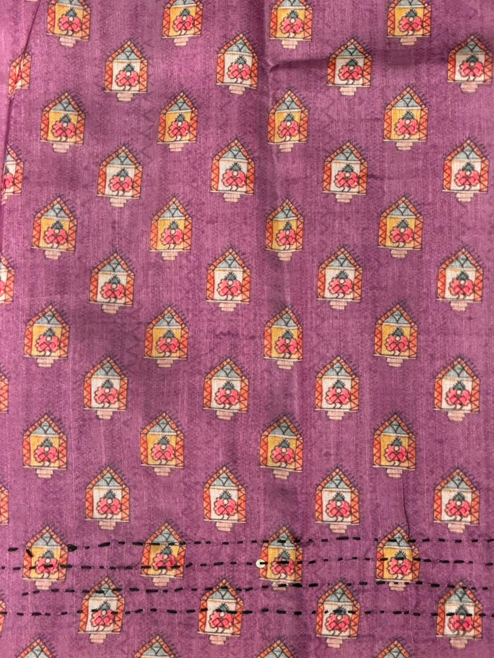 Mauve shade Tusser Silk saree- PBR33T5