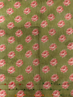 Pastal green mul chanderi saree- PBR26G1