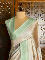 Sandal soft Tusser Silk saree- PBR33T14