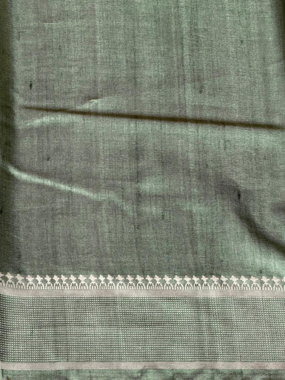 Sandal soft Tusser Silk saree- PBR33T14