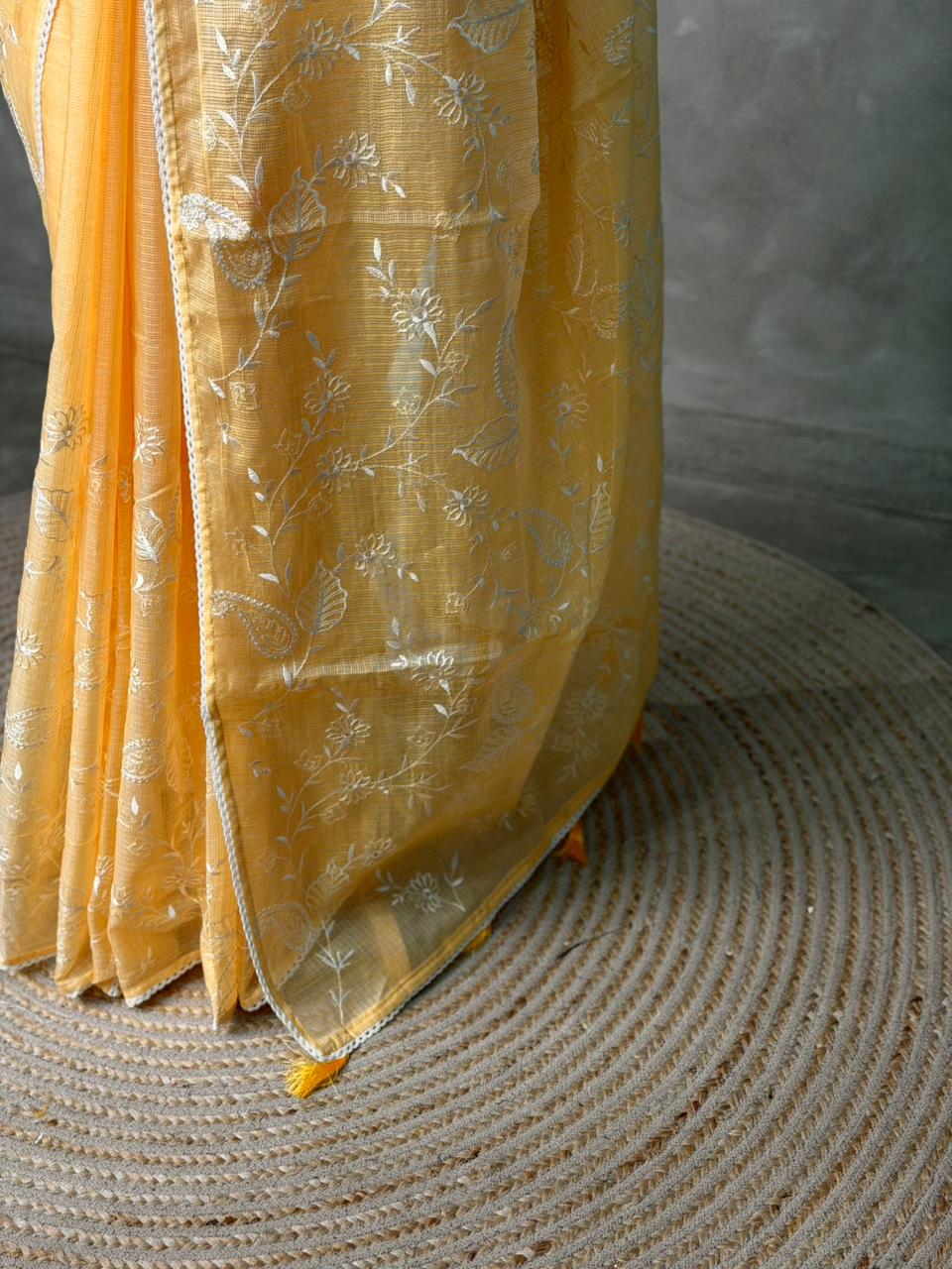 Yellow soft kotta saree - PBR33U
