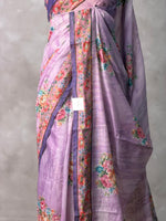 Lavender mul chanderi saree- PBR26G2