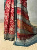 Maroon Chanderi silk cotton saree- PBR36H