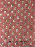 Brick shade Tusser Silk saree- PBR33T6