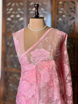 Pink Pure organza Silk saree- PBR37B