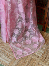 Pink Pure organza Silk saree- PBR37B