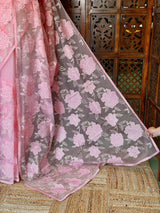Pink Pure organza Silk saree- PBR37B