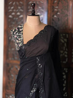 Black Soft kotta Silk saree- PBRA2A