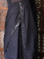 Black Soft kotta Silk saree- PBRA2A