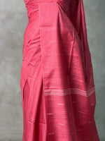 Dark Pink Soft semi Tusser Silk saree- PBR33T18B