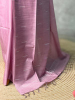 Mauve Pink Soft semi Tusser Silk saree- PBR33T18C