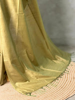 Green Soft semi Tusser Silk saree- PBR33T18I
