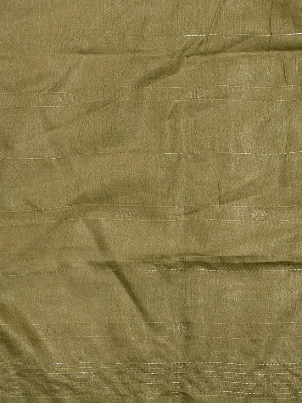 Green Soft semi Tusser Silk saree- PBR33T18I