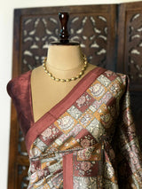 Dark Brown pure silk saree- PBR41