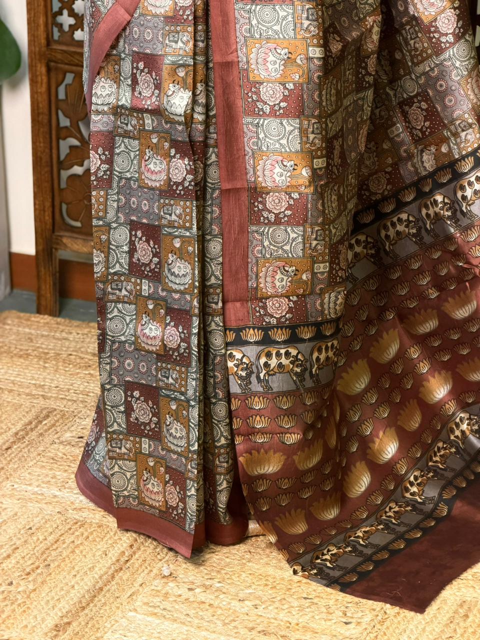 Dark Brown pure silk saree- PBR41