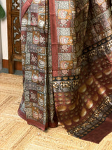 Dark Brown pure silk saree- PBR41