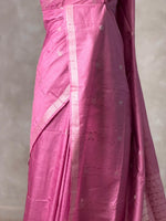 Lilac pink Soft semi Tusser Silk saree- PBR33T18M
