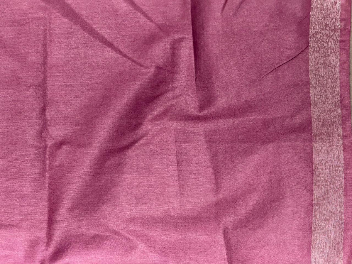 Lilac pink Soft semi Tusser Silk saree- PBR33T18M