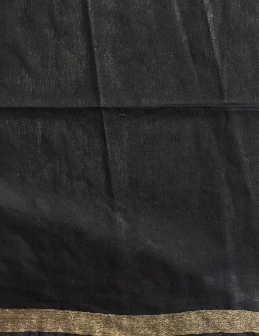 Navy blue Soft semi Tusser Silk saree- PBR33T18j