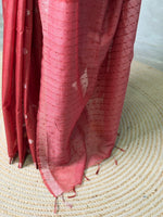 Maroon Soft semi Tusser Silk saree- PBR33T18N