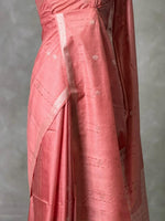 Pinkish Peach Soft semi Tusser Silk saree- PBR33T18O