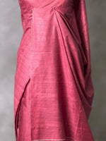 mauve Pink Soft semi Tusser Silk saree- PBR33T18P