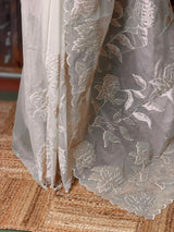 sandal and rosegoldorganza silk saree- PBR43D
