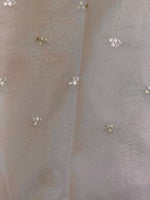 sandal and rosegoldorganza silk saree- PBR43D