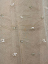 sandal and goldorganza silk saree- PBR43G
