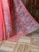 Peachorganza silk saree- PBR43B