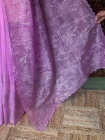 Lilac pink organza silk saree- PBR43A